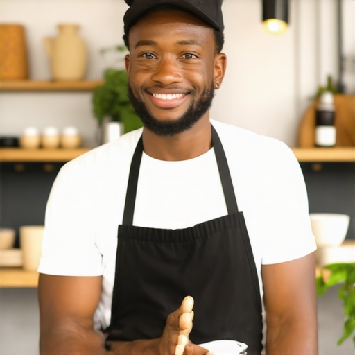 Local business owner participating in community events, showcasing team and community involvement, high-quality images for SEO