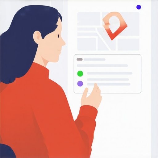 Business owner participating in local event with digital marketing icons