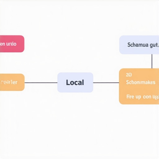 Diagram illustrating schema markup integration for enhanced Google My Business visibility.