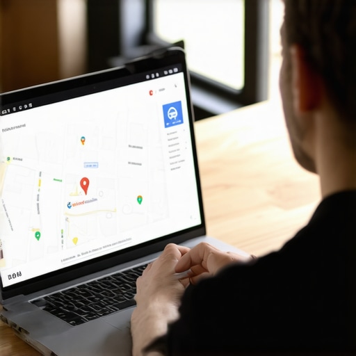 Person managing Google My Business profile on laptop