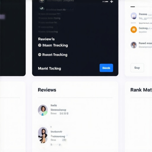 BrightLocal dashboard displaying rank monitoring and review tools.