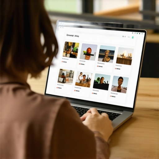 Business owner optimizing Google My Business listing on laptop