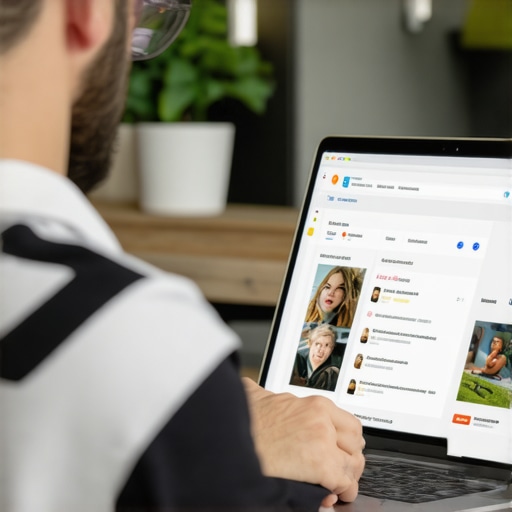 Business owner editing Google My Business profile on a laptop with citations and reviews visible on the screen.