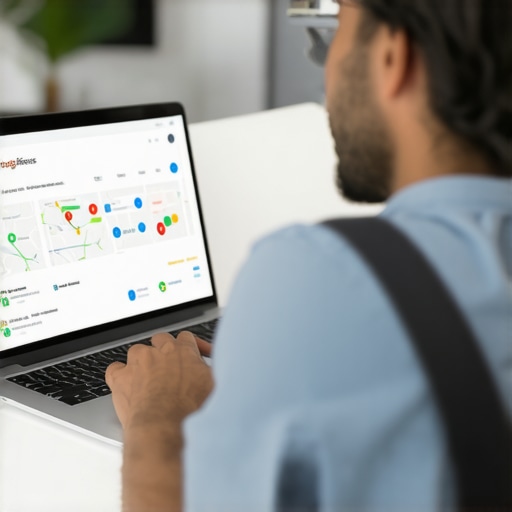 Reviewing Your GMB Profile for Better Rankings Business owner analyzing Google My Business profile on a laptop