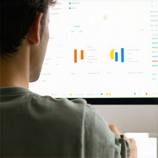 Person reviewing local SEO analytics dashboard with ranking and citation data.