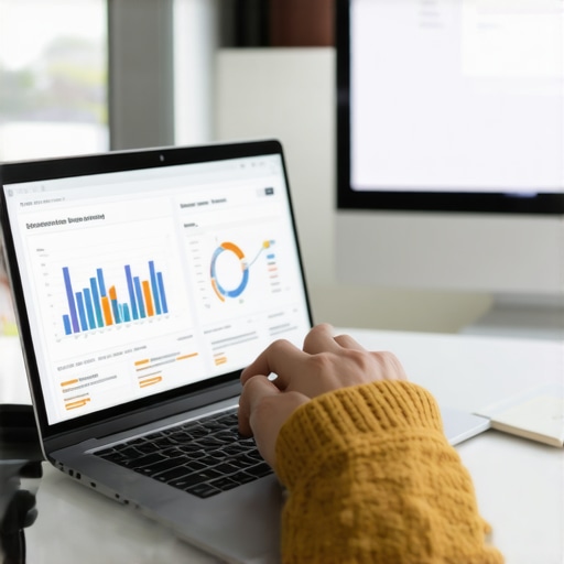 Person analyzing local SEO data on a laptop for maintaining Google Maps rankings