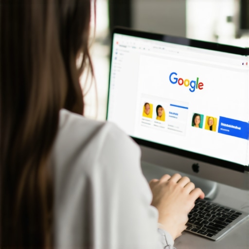 Person editing a Google Business Profile on a laptop