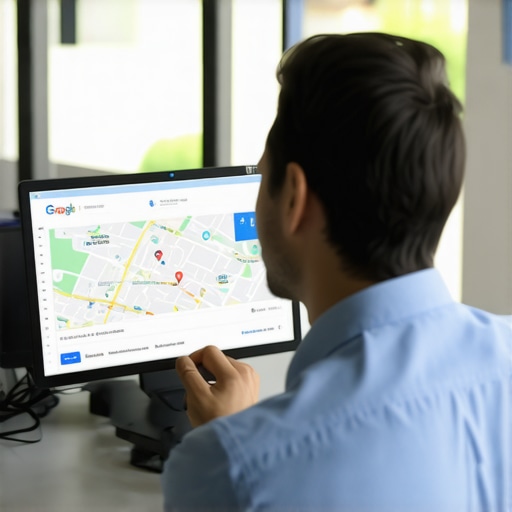 Business owner reviewing detailed analytics and Google Maps data on a computer
