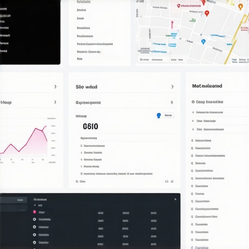 A computer screen showing SEO and map management dashboards.