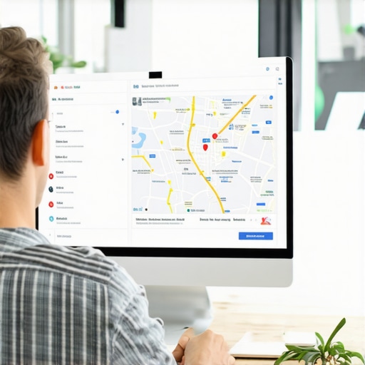 Business owner editing Google My Business profile on computer screen