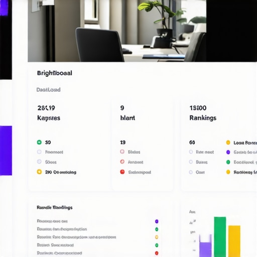 BrightLocal dashboard displaying local search rankings and review metrics.