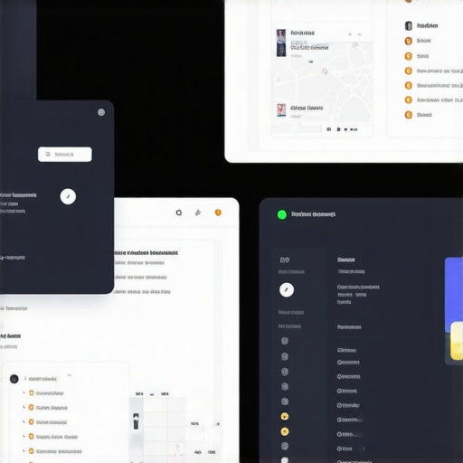 Screens displaying local SEO tools and maps for business profile management.