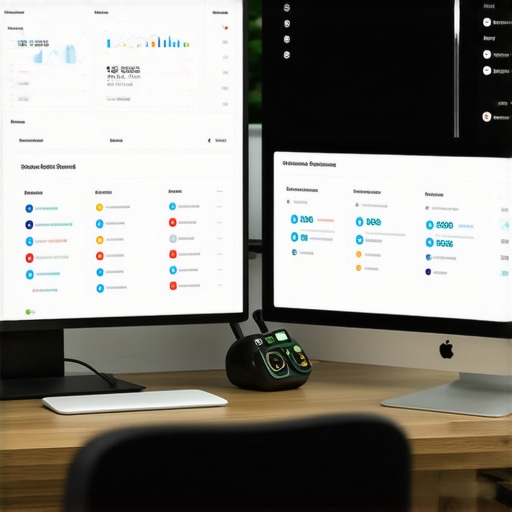 Screens displaying SEO dashboards and review analytics for local business optimization.