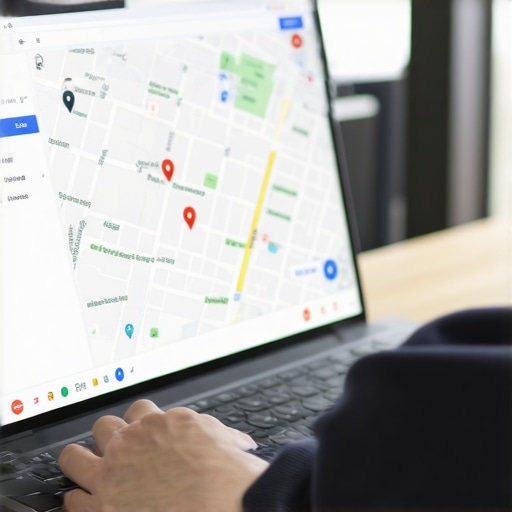 Person editing a Google Maps listing on a laptop, enhancing local visibility